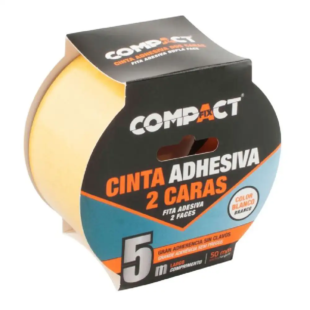 CINTA ADHESIVA 2 CARAS COMPACT 50MM x 5M · Alfa Dyser