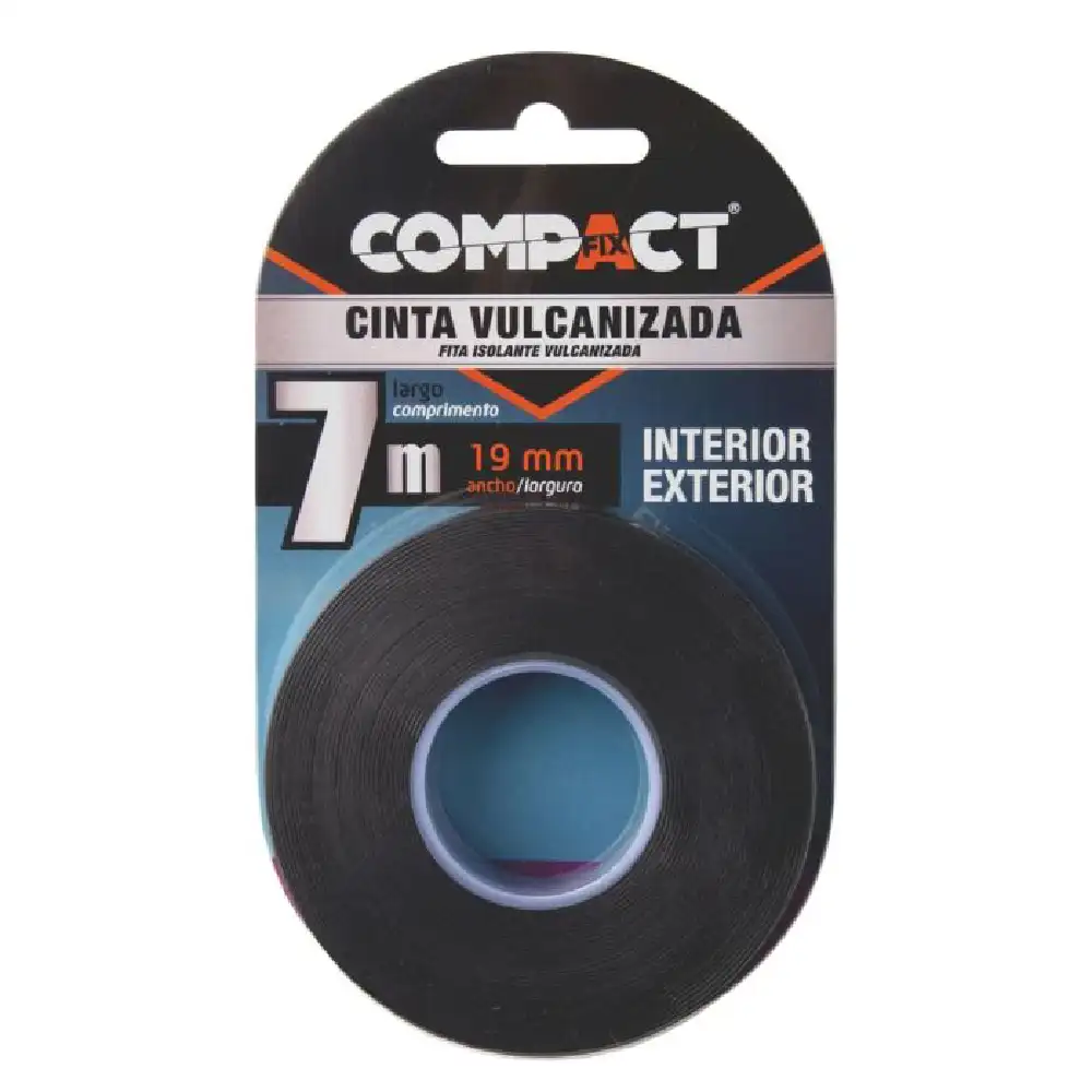 CINTA VULCANIZADA COMPACT NEGRA 19MM x 7M · Alfa Dyser