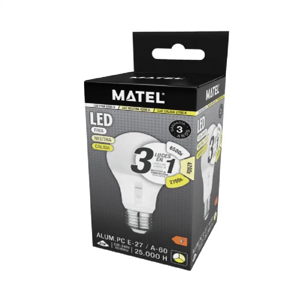 BOMBILLA LED ESTÁNDAR MATEL E27 10W CCT · Alfa Dyser