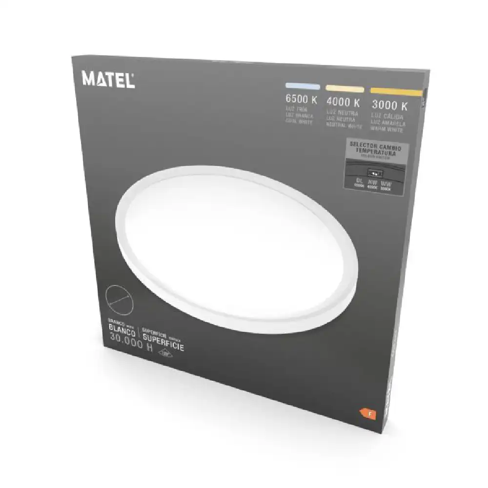 PANEL LED REDONDO SUPERFICIE BLANCO 230MM 18W 3CCT · Alfa Dyser