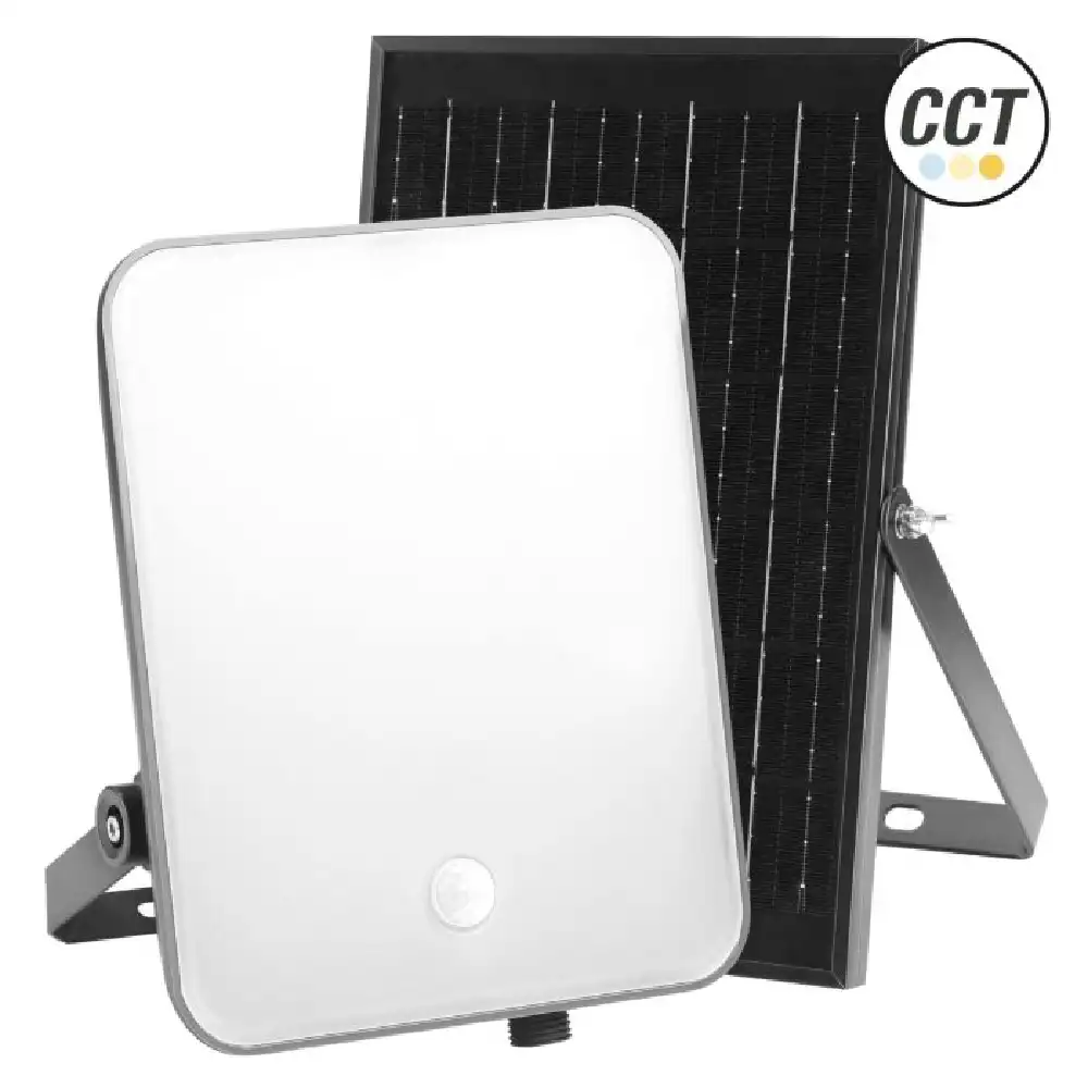 PROYECTOR LED SOLAR MATEL IP65 SENSOR PIR 50W 3CCT · Alfa Dyser